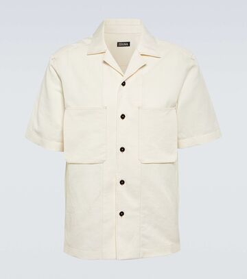 zegna linen, cotton and silk shirt in white