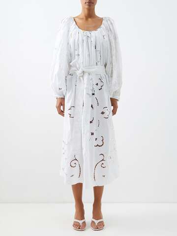 Rianna + Nina Rianna + Nina - Kendima Vintage Embroidered Cotton Dress - Womens - White