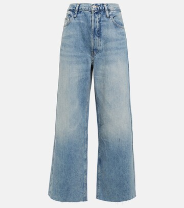 frame le low baggy wide-leg jeans in blue