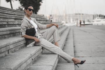 shoes and basics,blogger,jacket,pants,bag,shoes,sunglasses,suit,office outfits