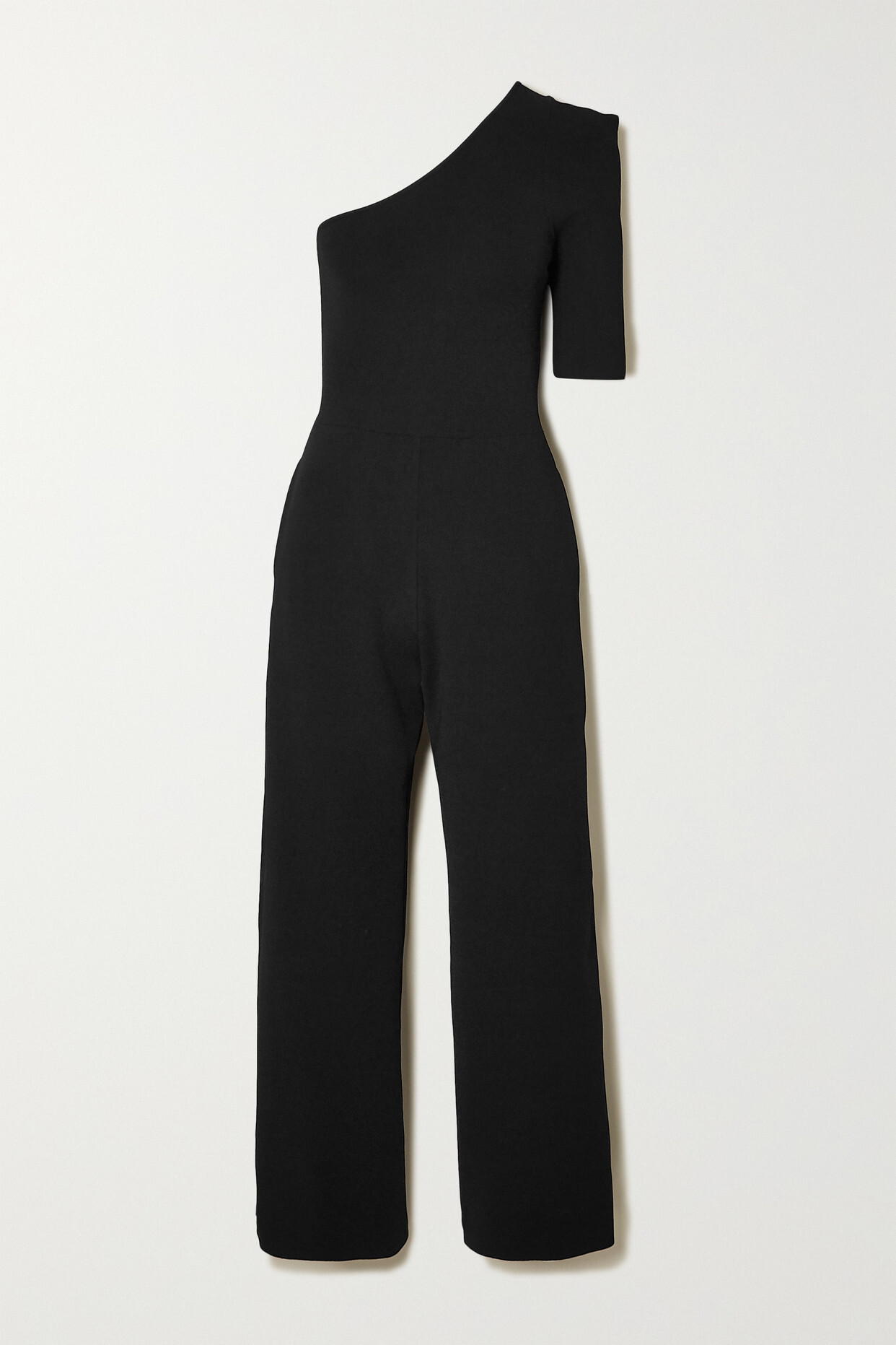 Stella McCartney - + Net Sustain One-sleeve Stretch-knit Jumpsuit - Black