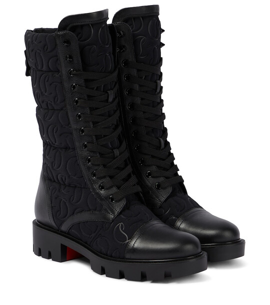 Christian Louboutin Pavleta leather-trimmed combat boots in black