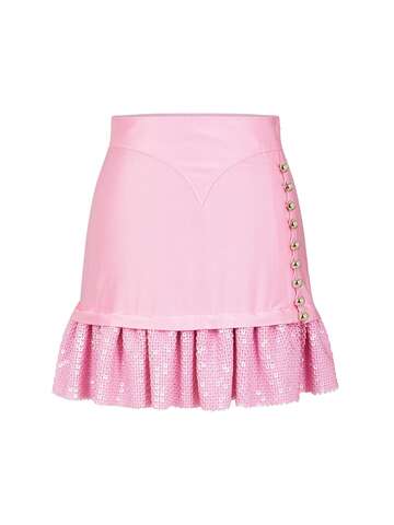 PACO RABANNE Sequined Jersey Mini Skirt in pink