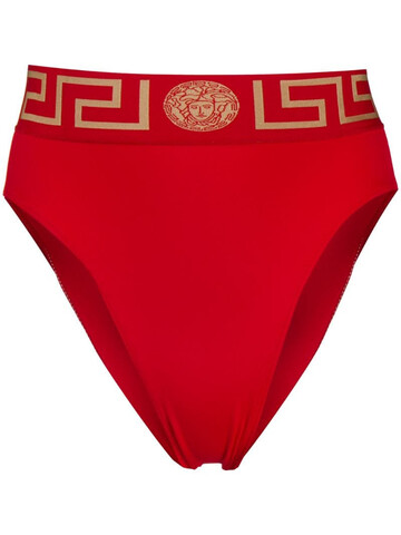 Versace Greca Border high leg swimming briefs in red