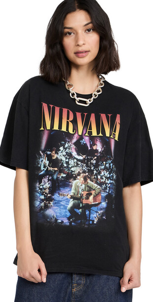 R13 Nirvana Concert Oversized T-Shirt in black