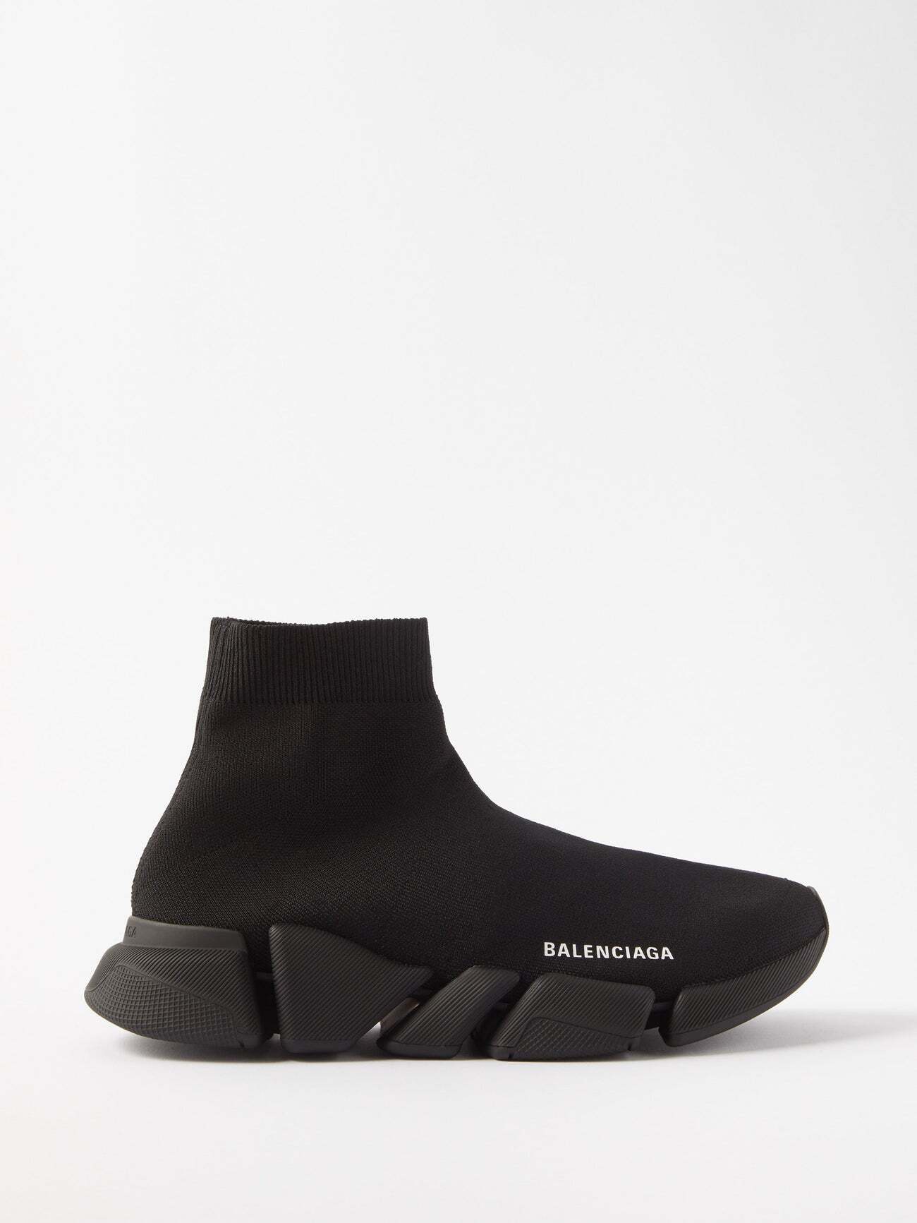 Balenciaga - Speed 2.0 Recycled-knit Trainers - Womens - Black