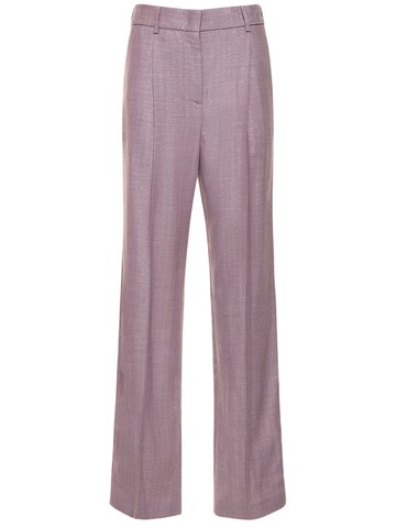 msgm wool blend pants in lilac