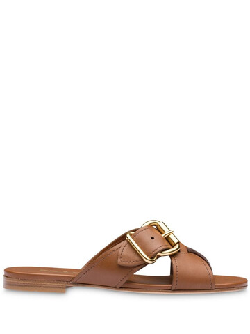 Prada Leather Sandals in brown
