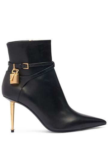tom ford 85mm padlock leather ankle boots in black
