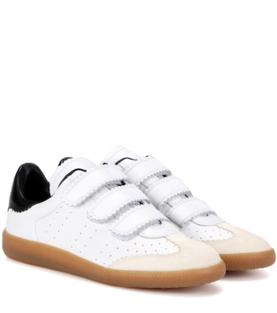 Isabel Marant Beth leather and suede sneakers in white