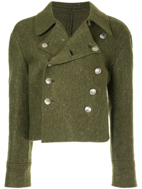 Yohji Yamamoto Pre-Owned double-breasted boxy jacket in green