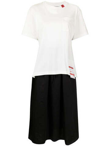 Maison Mihara Yasuhiro T-shirt layered dress in white