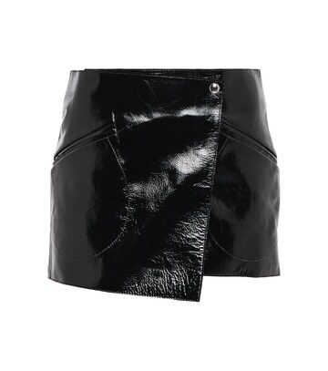 Khaite Vera leather miniskirt in black