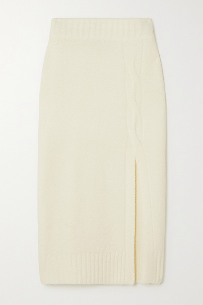 L'AGENCE - Nancy Bouclé-knit Skirt - White