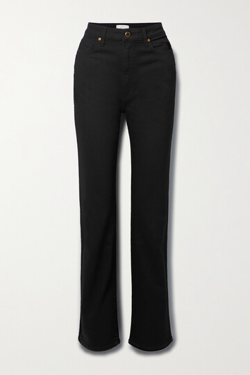 khaite - danielle high-rise straight-leg jeans - black