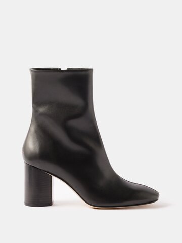 aeyde - alena 75 leather ankle boots - womens - black