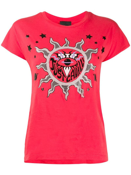 Just Cavalli Sun print T-shirt in red