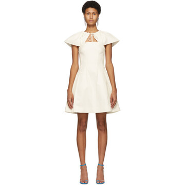 Edit Off-White Capelet Short Dress in ivory
