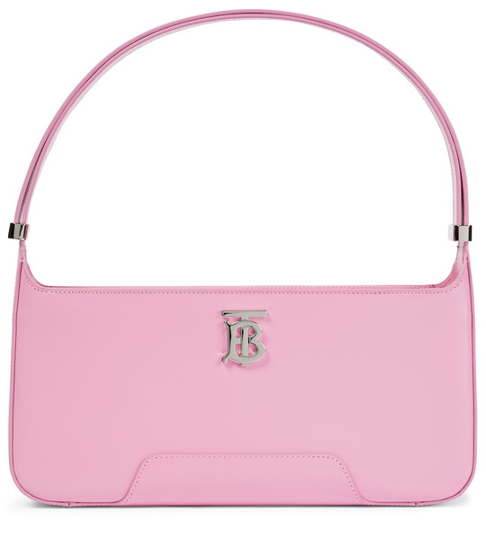 Burberry TB leather shoulder bag in pink