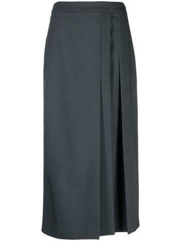 alysi pleat-detail elasticated-waistband skirt - green