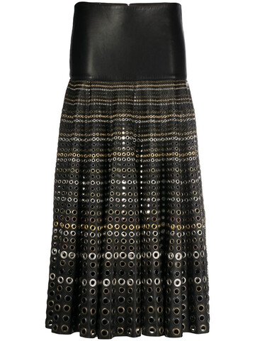 Gianfranco Ferré Pre-Owned 2000s rivet detail midi skirt in black