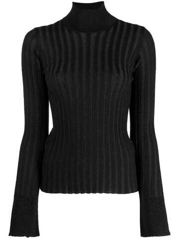 roberto collina ribbed-knit wool-blend jumper - black