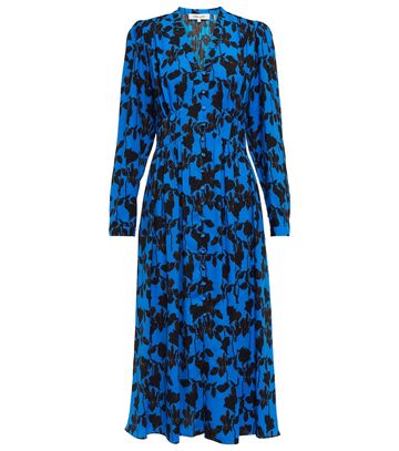 Diane von Furstenberg Erica printed crêpe dress in blue