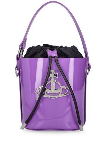vivienne westwood daisy leather bucket bag in purple