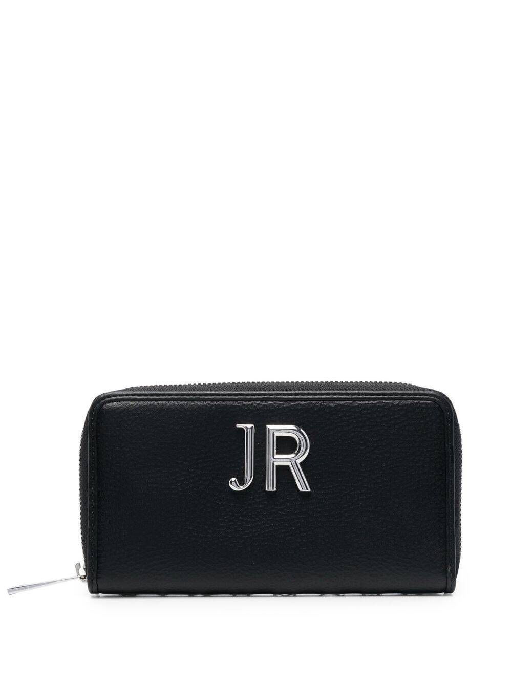 John Richmond logo-plaque leather wallet - Black