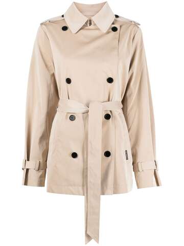karl lagerfeld double-breasted buttoned trench coat - neutrals