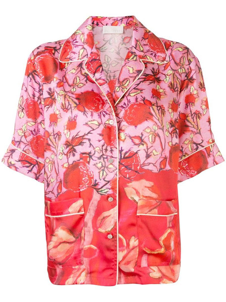 Peter Pilotto short sleeve floral print shirt in red
