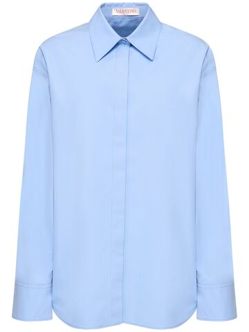 valentino cotton poplin shirt in blue
