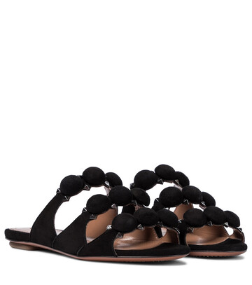 AlaÃ¯a Bombe suede sandals in black