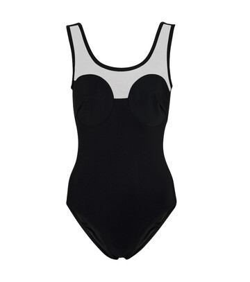 Karla Colletto Round-neck swimsuit in black