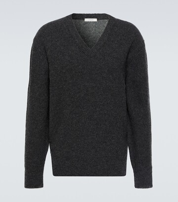 lemaire v-neck wool sweater in grey