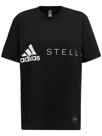 ADIDAS BY STELLA MCCARTNEY Asmc Logo Cotton Blend T-shirt in black