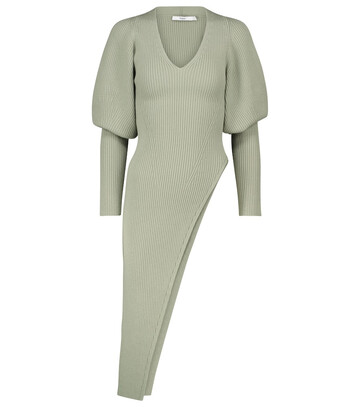 Safiyaa Honore stretch-merino wool asymmetric sweater in green