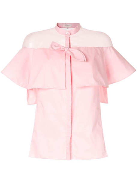 Delpozo sheer shirt in pink