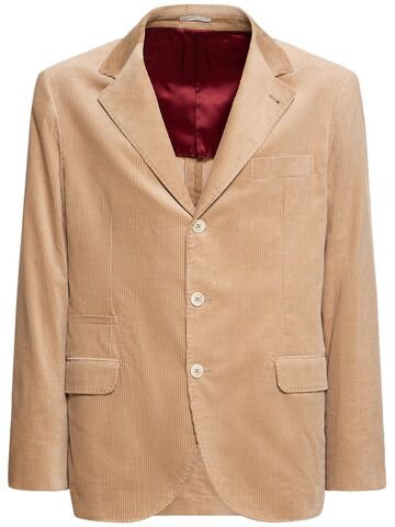 brunello cucinelli velvet corduroy suit jacket in beige
