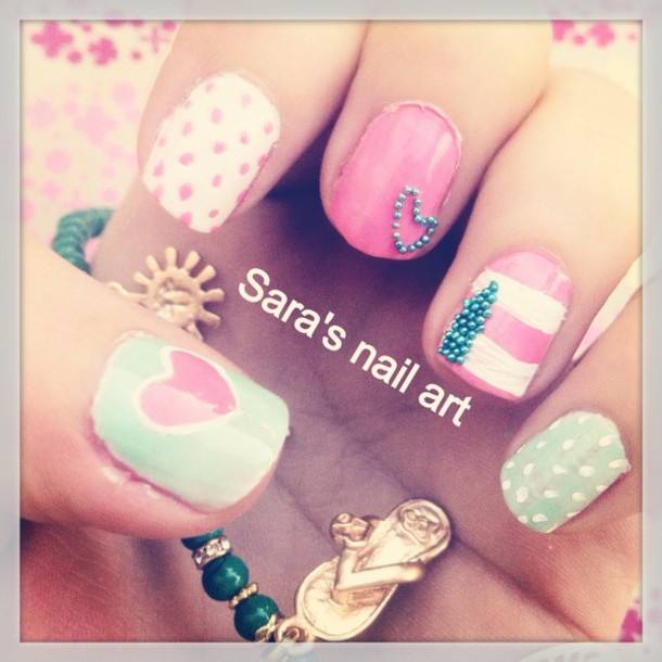 nail polish pink nails girl design love style cute nail art