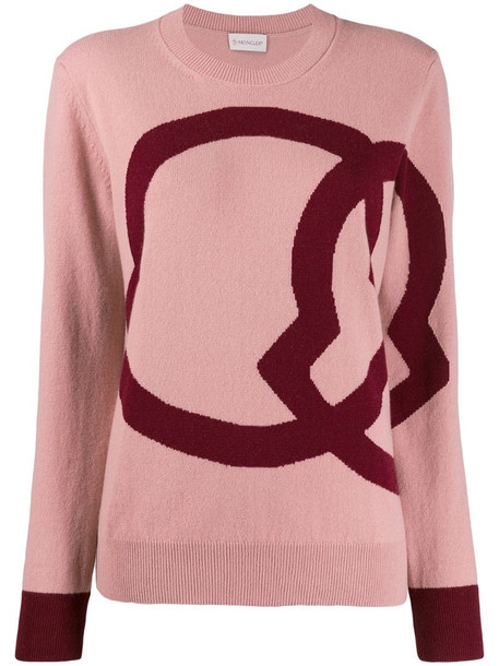 Moncler intarsia jumper in pink