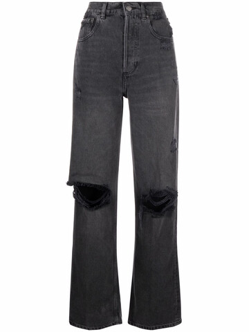 BO(Y)SMANS BO(Y)SMANS ripped-finish straight jeans - Black