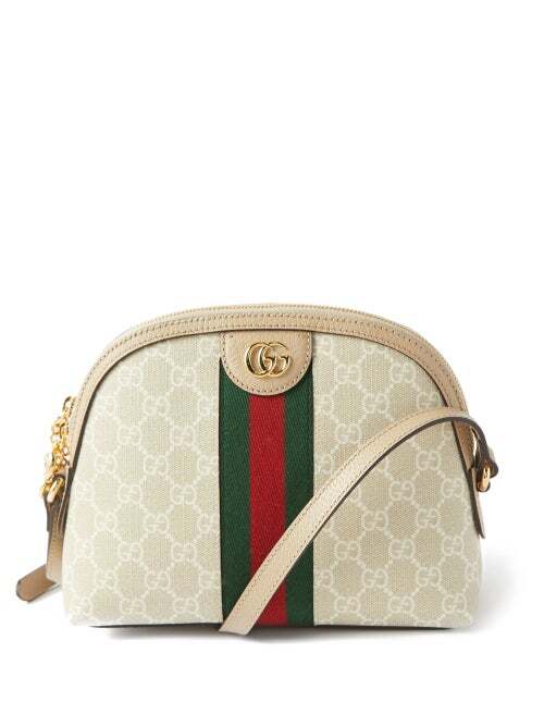 Gucci - Ophidia Small Gg-monogram Leather-trim Bag - Womens - Beige