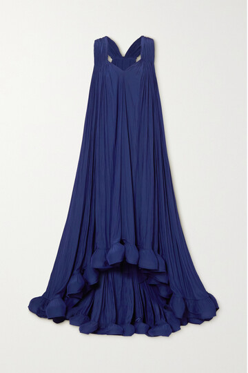 lanvin - ruffled chiffon gown - blue