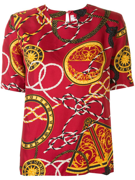 Céline Pre-Owned pre-owned symbols print T-shirt in red