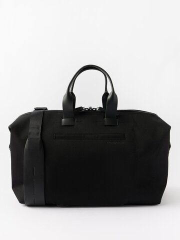 troubadour - weekender leather-trim recycled-fibre holdall - mens - black