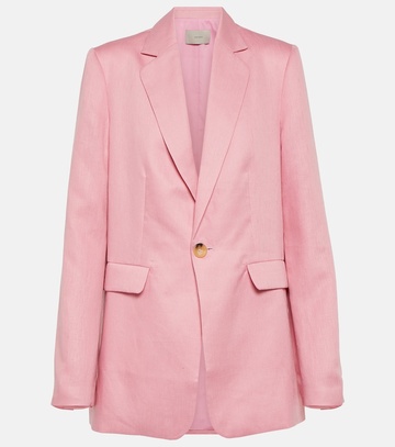 Asceno Azores single-breasted linen blazer in pink