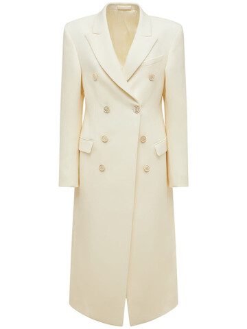 wardrobe.nyc double breasted felt wool coat in white
