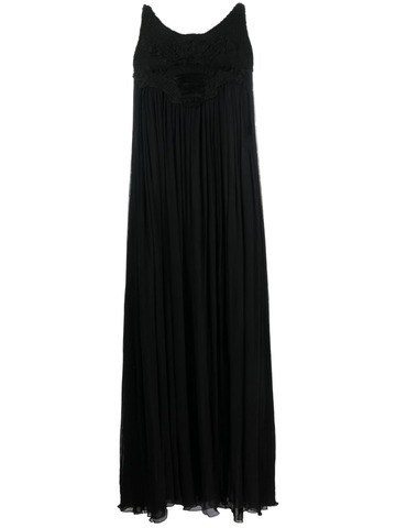 alysi flared silk dress - black
