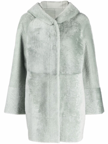 drome sheepskin hooded coat - grey